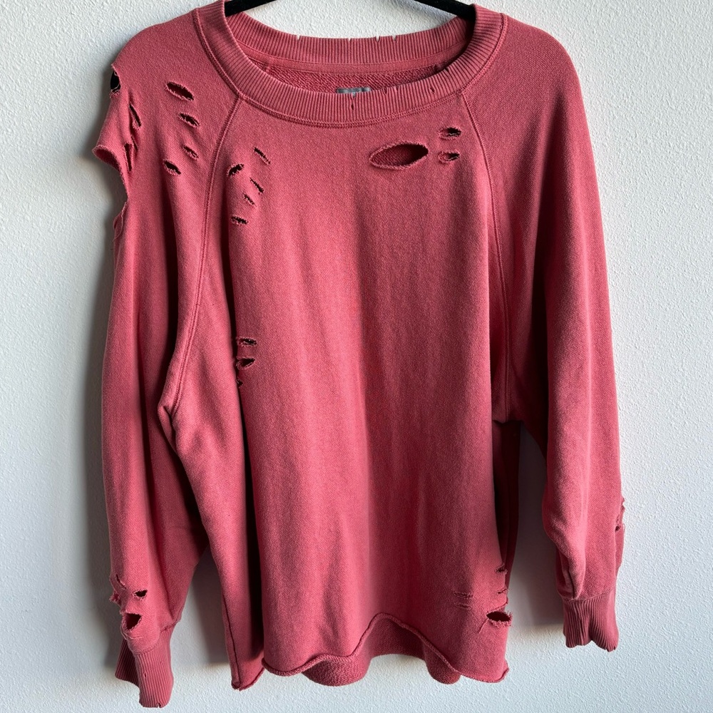 Aerie | Distressed Salmon Sweater